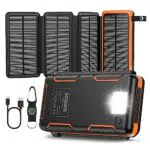 GOODaaa Solar Powerbank, 25000mAh Solar Ladegerät mit 2 Ausgangsport & 1 Eingangsport