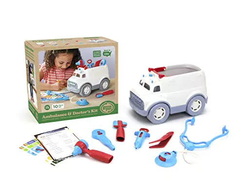 Green Toys 8601313, Krankenwagen mit Arztausrüstung