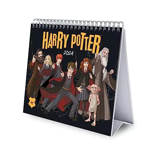 Grupo Erik Kalender 2024 Tischkalender Harry Potter Kalender 2024 Familienplaner Tischkalender 2024 zum Aufstellen 20 x 17 cm Jahreskalender 2024
