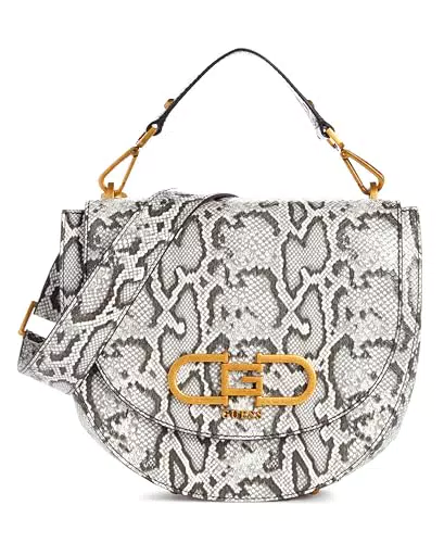 GUESS Damen Fleet Flap Satteltasche Umhängetasche, Tragegriff Oben