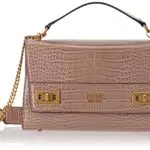 GUESS Damen Katey Croc Flap Schultertasche, Light Rum