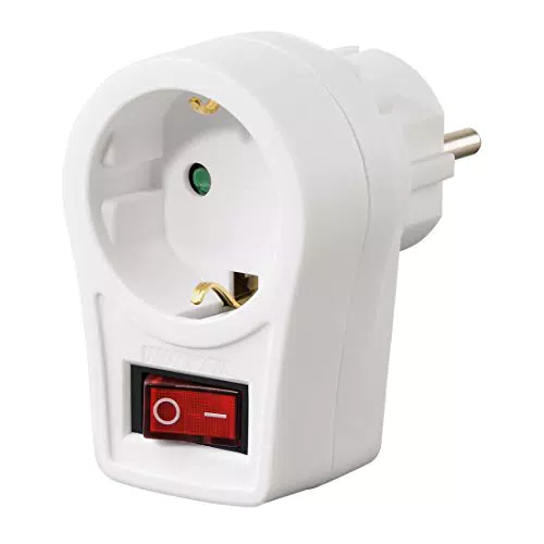 Hama Adapterstecker mit Schalter weiß