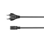 Hama Netzkabel mit flachem Eurostecker schwarz