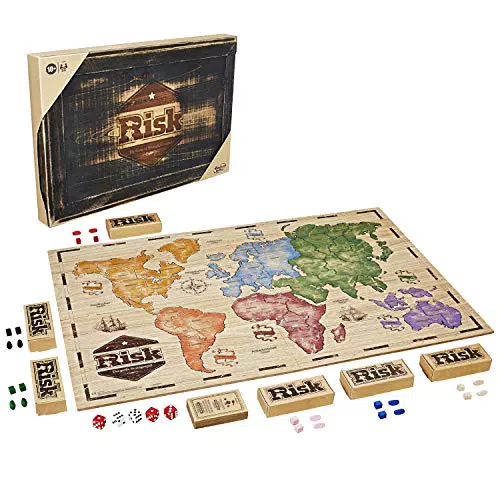 Hasbro Gaming Risiko Rustic, große Strategiespiel in Holz Edition