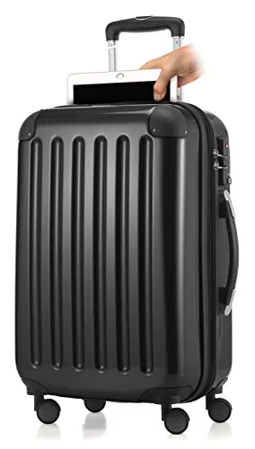 HAUPTSTADTKOFFER Handgepäck mit Laptopfach Hartschalen Trolley Roll-Reisekoffer 4 Doppel-Rollen