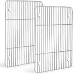 HaWare Abkühlgitter 2er Set, 100% Edelstahl Dicker Kuchengitter Auskühlgitter Backgitter Rechteckig zum Backen Braten Kühlen Grillen - 38.5 x 28 x 2 cm