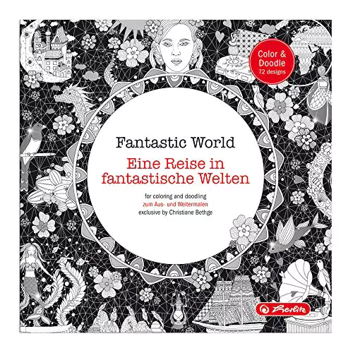 Herlitz 50013494 Malbuch Fantastic World für Erwachsene