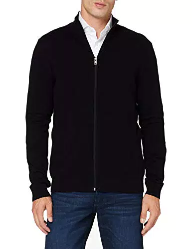 Herren Selected Basic Strickjacke, Einfarbiger Baumwolle Cardigan