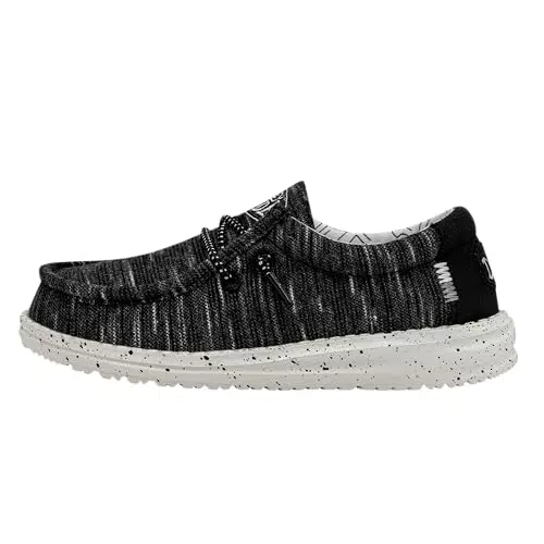Hey Dude Jungen Wally Youth Stretch Moccasin, Schwarz
