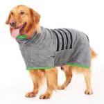 HezzLuv Bademantel für Hunde, Hundebademantel aus Mikrofaser für Mittlere Und Große Hunde Grau Badetuch Hund Hundehandtuch Schnell Trocknend