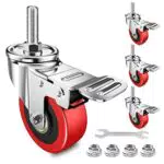 HomeGoGo Lenkrollen 50 mm, Stielrollen mit doppelter Sicherheitsarretierung