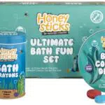 Honeysticks Ultimatives Badespaß-Set -ungiftige Kinder Badestifte und Badetabletten für stundenlangen kreativen Badespaß