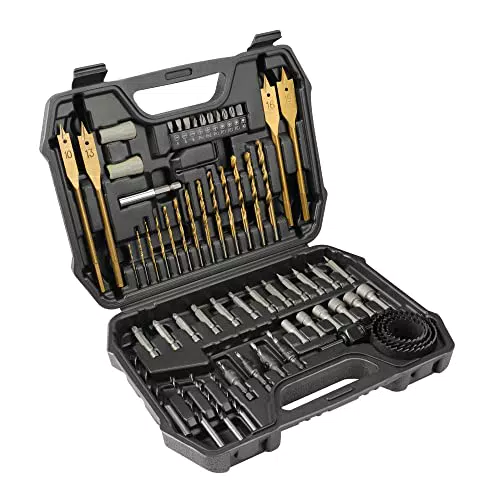 Hoteche 62tlg Bohrer Set & Koffer, HSS-Bohrer, Steinbohrer