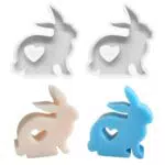 HOVCEH Ostern Kaninchen Silikonform, 2 Stücke Kaninchen Silikonformen Gießformen
