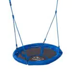 HUDORA Nestschaukel 90 - Blaue Kunststoff-Nestschaukel für bis zu 100kg - Hängeschaukel mit 90cm Durchmesser für drinnen & draußen - Höhenverstellbare Familienschaukel für Kinder & Erwachsene