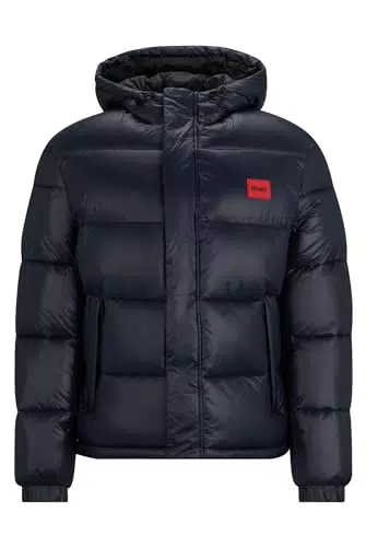 HUGO Herren Balin2341 Wasserabweisende Slim-Fit Steppjacke mit Logo-Badge Dunkelblau XX