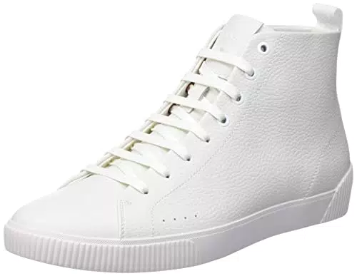 HUGO Herren Zero_hito_GRPH High Top Sneaker, White100