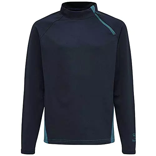 hummel Action Half Zip Kids Sweatshirt, Dark Sapphire/Blue Coral