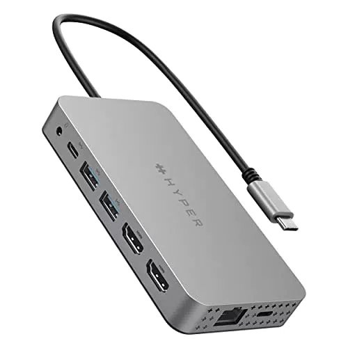 Hyper Drive Dual HDMI 10-in1 Travel Dock für MacBook