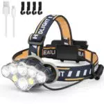 HyperDolphin Wiederaufladbare LED-Stirnlampe Kopflampe - 8 LEDs