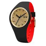 Ice-Watch - ICE loulou Gold Glitter - Schwarze Damenuhr mit Silikonarmband - 007238
