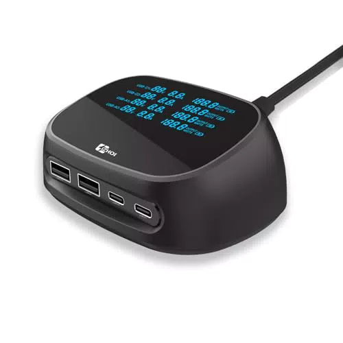 IZHOI USB C Ladegerät 100W LED-Anzeige PD3.0 QC5.0 PPS Schnellladegerät mit 1