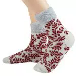 JARSEEN 2 Paar Damen Kuschelsocken Thermosocken Dicke Vollplüsch und Wolle Warme Winter Weihnachtssocken mit Grußkarte