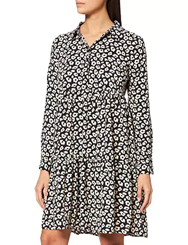 JDY Damen JDYpiper L/S AOP Shirt Dress WVN Noos Kleid