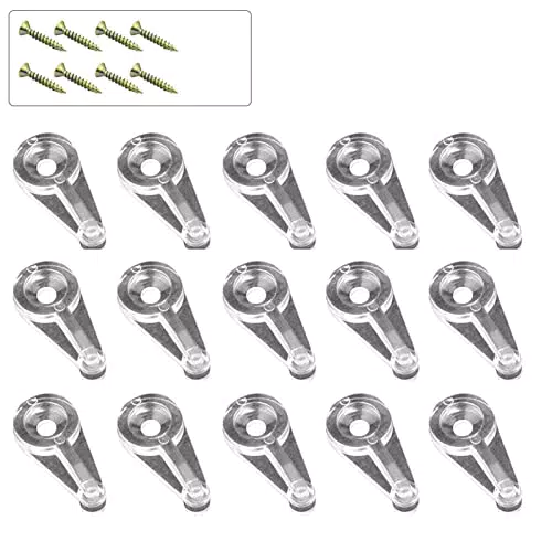 Jiakalamo 50-Pcs Glashalter Clips, Klarer Kunststoffhalter Clip mit 50-Schrauben