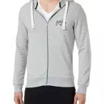 JJMIKK Sweat Zip Hood, Light Grey Melange, XL