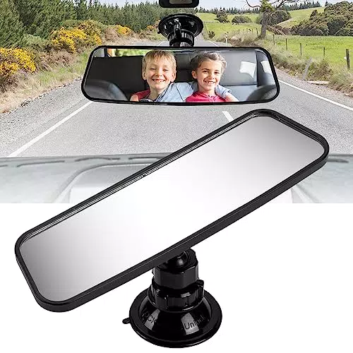 JOYTUTUS Rückspiegel Auto mit Saugnapf, Universal Auto Panorama Rückspiegel