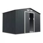 Juskys Metall Gerätehaus XL 9m mit Satteldach, Schiebetür & Fundament - 277 x 191 x 192 cm - anthrazit - Geräteschuppen Gartenhaus Metallgerätehaus