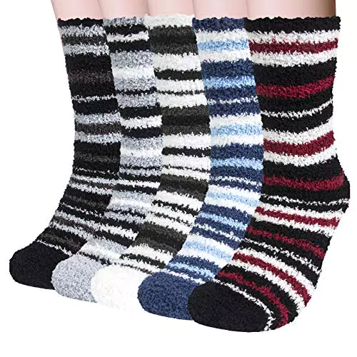 Justay Comf 5 Paar Kuschelsocken Herren Bettsocken Kuschel Flauschig Weiche Socken Haussocken Warme Dicke Business Herren Socken