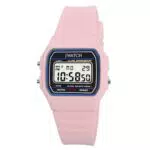JWATCH Casual Sport Watch Vintage Collection Unisex Digital Armbanduhr 30M wasserdichte Sportuhr Stoppuhr Kalender leuchtende Digitaluhr mit Wecker in pink rosa