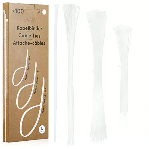 Kabelbinder Set Weiß: 250 Kabelbinder klein in 3 Größen Cable Management