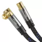 KabelDirekt 4K Antennenkabel Nylon, TV Kabel gerade/90° gewinkelt 15m Fernsehkabel mit Metallstecker für digitales & analoges Fernsehen