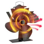 Kaminventilator Lüfter mit 4 Blätter, Wärmebetriebener Ofenventilator für Holzofen Log Brenner Kamin