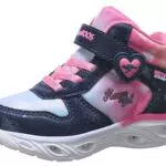 KangaROOS Jungen Mädchen K-sl Glim Ev Sneaker, Dk Navy Daisy Pink
