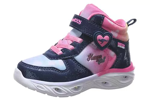 KangaROOS Jungen Mädchen K-sl Glim Ev Sneaker, Dk Navy Daisy Pink