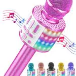 Karaoke Mikrofon, LED Drahtloses Bluetooth Mikrofon zum Singen mit Lautsprecher