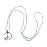 KELITCH Classic Peace Anhänger Halskette Love Hippie Frosted Crystal Beaded Halsketten