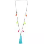 KELITCH Perlen Halskette Bib Kette Mehrfarbige Quaste Lange Strand Strand Freundschaft Halskette