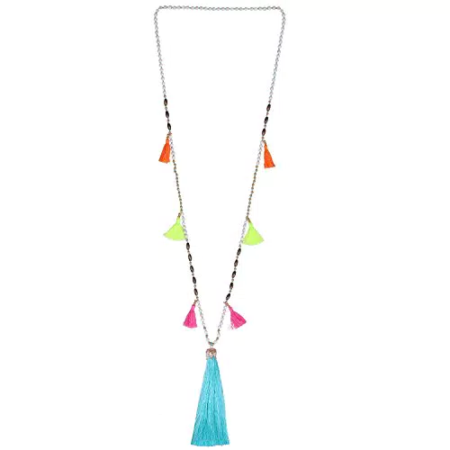KELITCH Perlen Halskette Bib Kette Mehrfarbige Quaste Lange Strand Strand Freundschaft Halskette