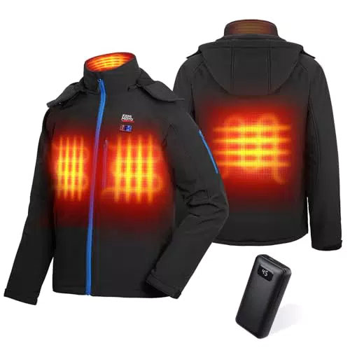 KEMIMOTO Beheizbare Jacke Herren, Heizjacke mit 4 Heizzone