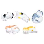 Keramik Essst?bchen Rest Ablagen K¨chenutensilablage: 5 St¨cke Katze Figur St?bchen Halter Porzellan Besteckablage Japanische Messerb?nkchen f¨r Zuhause Abendessen Restaurant K¨che Tischdeko