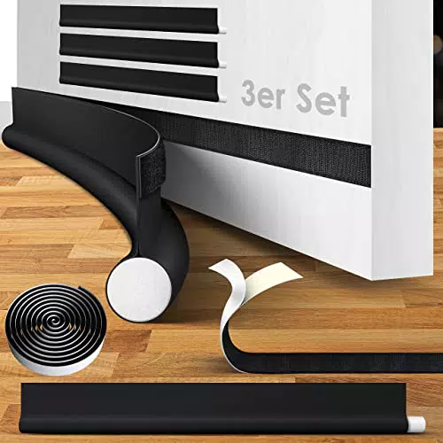 KESSER 3 x Zugluftstopper Set bis 95 cm zuschneidbar Passend für alle Türen