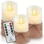 KESSER LED Kerzen 5er Set Flammenlose Kerze Timerfunktion Timer Echtwachskerze 13cm 14cm 15cm 17cm 19cm Hoch Realistisch Flackernde Flacker-Licht Led-Flammen Echtwachs Deko Traditionell