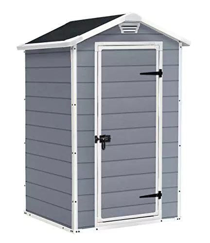 Keter Manor 4x3 Gartenhaus wetterfest, Kunststoff, Outdoor