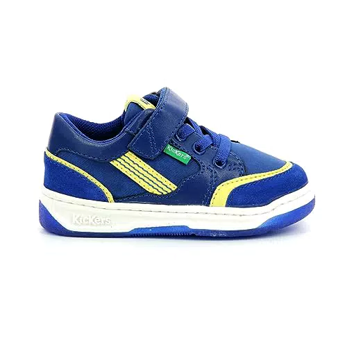 Kickers Jungen Unisex Kinder Kouic Sneaker, Marineblau Gelb