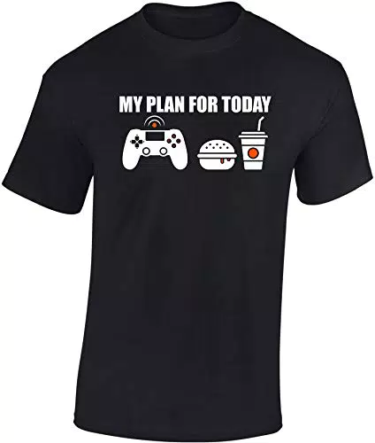 Kinder T-Shirt: My Plan for Today : Gaming - Gamer Zocken Game PC Konsole Computer-Spiele Video Play Internet Controller - Geschenk E-Sport Kleidung Junge-n Mädchen Kind